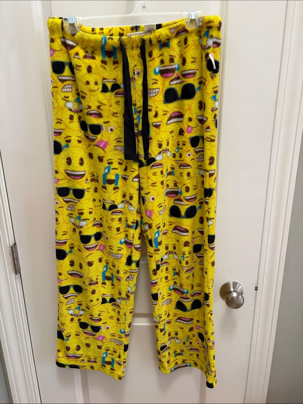 Yellow Emoji Fleece Pajama Pants - Cozy Lounge Sleepwear